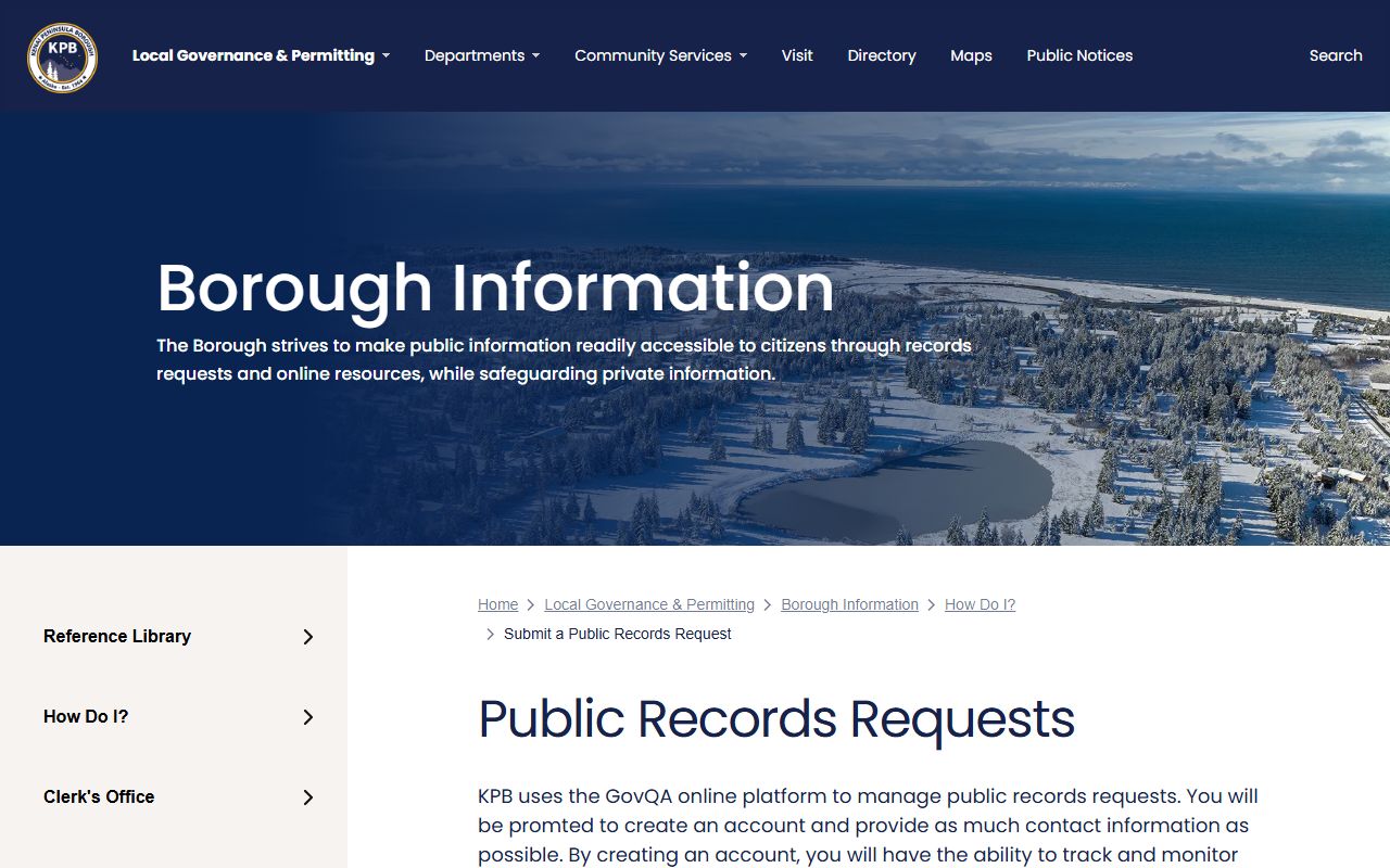 Kenai Peninsula Borough public records request portal