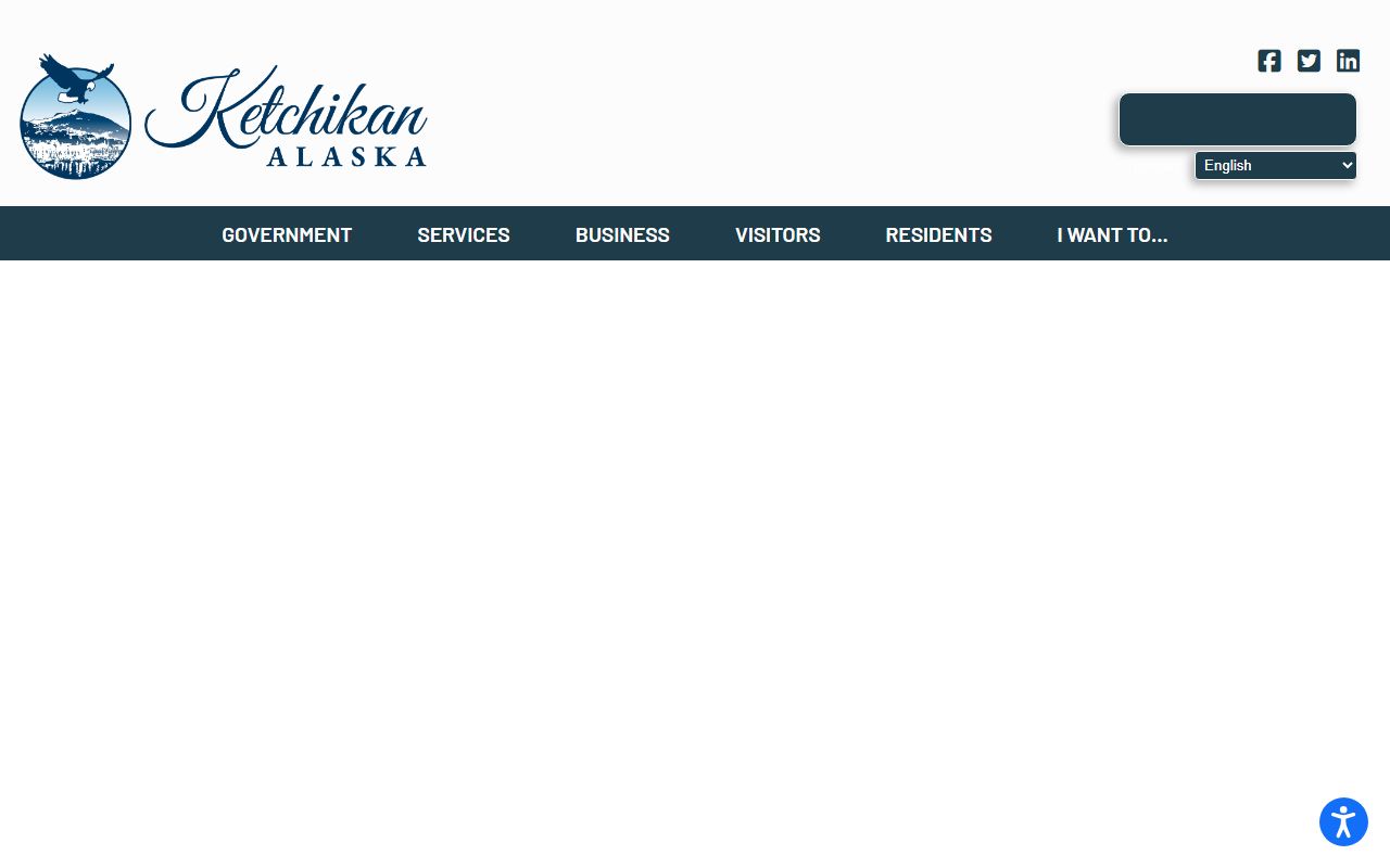 Ketchikan Police Department website homepage showing contact information and public records options